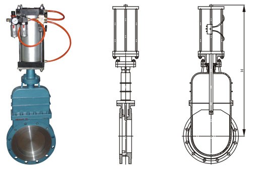 气动暗杆刀型闸阀